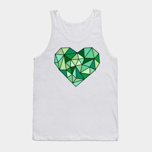 Green Crystal Heart Tank Top